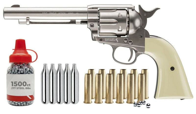 Umarex Colt Peacemaker SAA45 СO2 .177 Cal Nickel Single Action Six-Shooter Air Pistol (2254048)