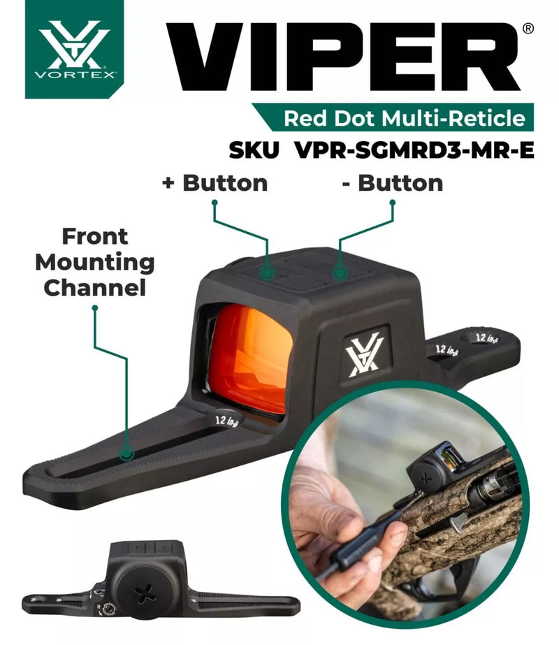 Vortex Optics Viper SG Enclosed Micro Multi-Reticle Red Dot Sight (VPR-SGMRD3-MR-E)