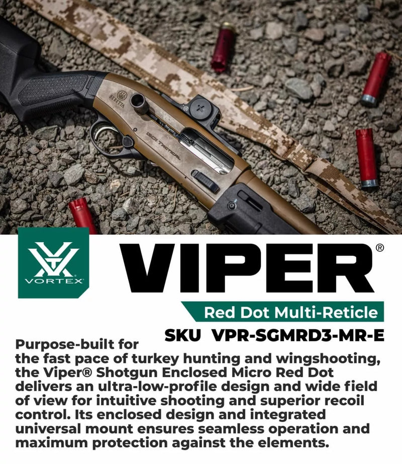 Vortex Optics Viper SG Enclosed Micro Multi-Reticle Red Dot Sight (VPR-SGMRD3-MR-E)