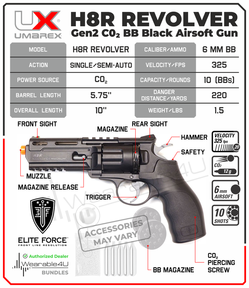 Umarex H8R Elite Force Gen2 CO2 6mm Airsoft Pistol (2279553)