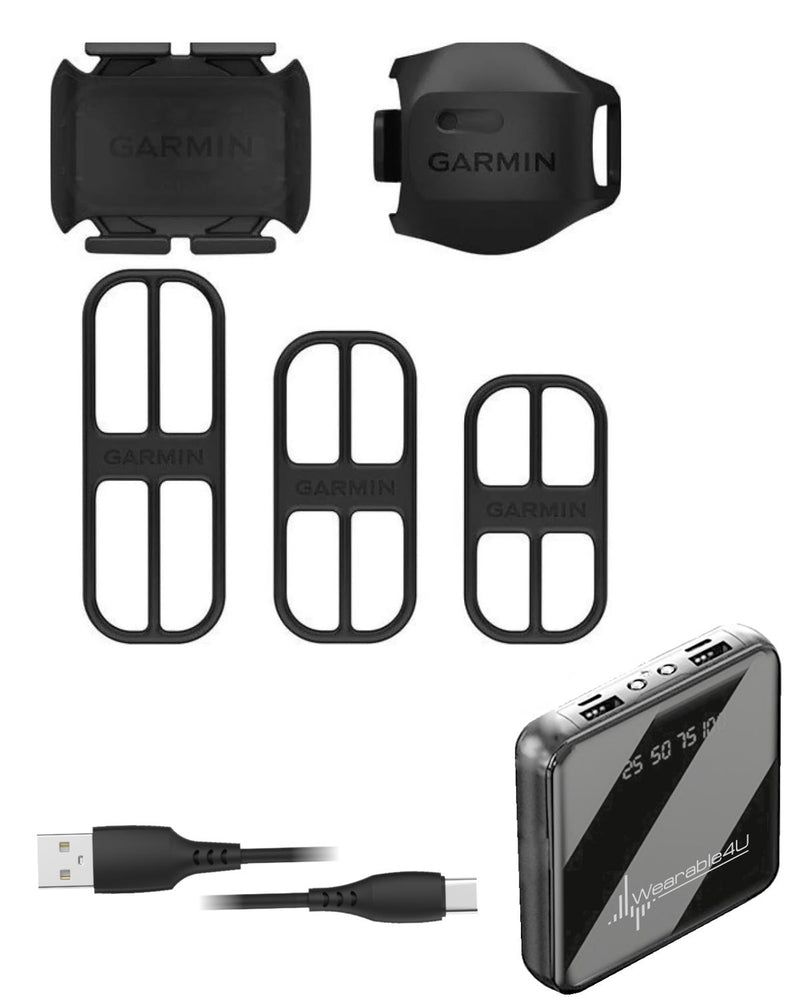 Garmin Speed Sensor 2 and Cadence Sensor 2 Bundle, Bike Sensors to Monitor Speed and Pedaling Cadence, Wearable4U