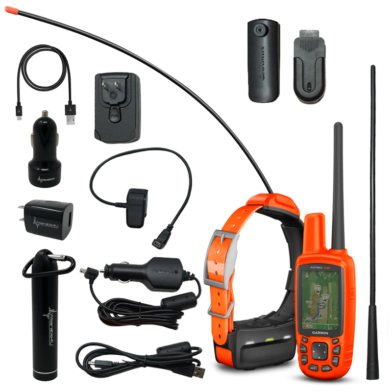 Garmin Astro 430 GPS / GLONASS GPS Handheld Dog Tracking Bundle with Wearable4U Bundle