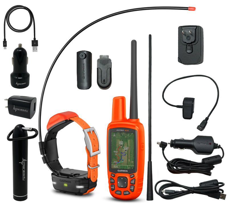 Garmin Astro 430 GPS / GLONASS GPS Handheld Dog Tracking Bundle with Wearable4U Bundle