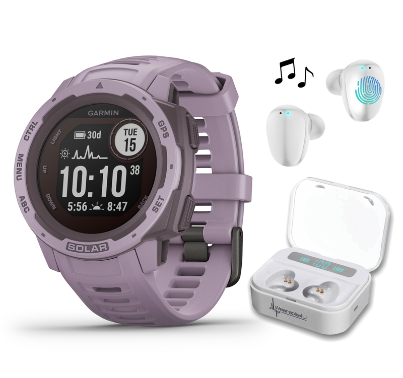 Garmin Instinct Solar Premium GPS Smartwatch with Wearable4U Bundle