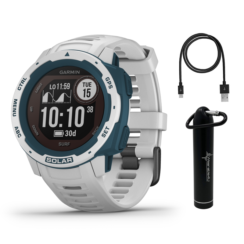 Garmin Instinct Solar Surf Edition Premium GPS Smartwatch with Included Wearable4U Bundle