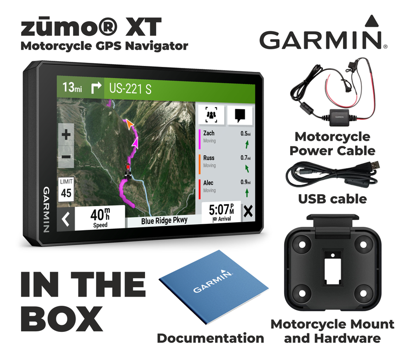 Garmin Zumo XT, All-Terrain Motorcycle GPS Navigation, 5.5-in Ultrabright and Rain-Resistant Display with Wearable4U Power Pack Bundle