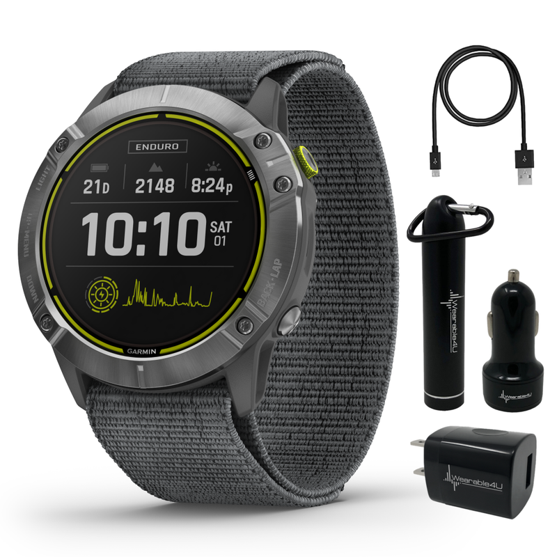 Garmin Enduro Black Ultraperformance Multisport GPS Smartwatch  with Wearable4U Bundle