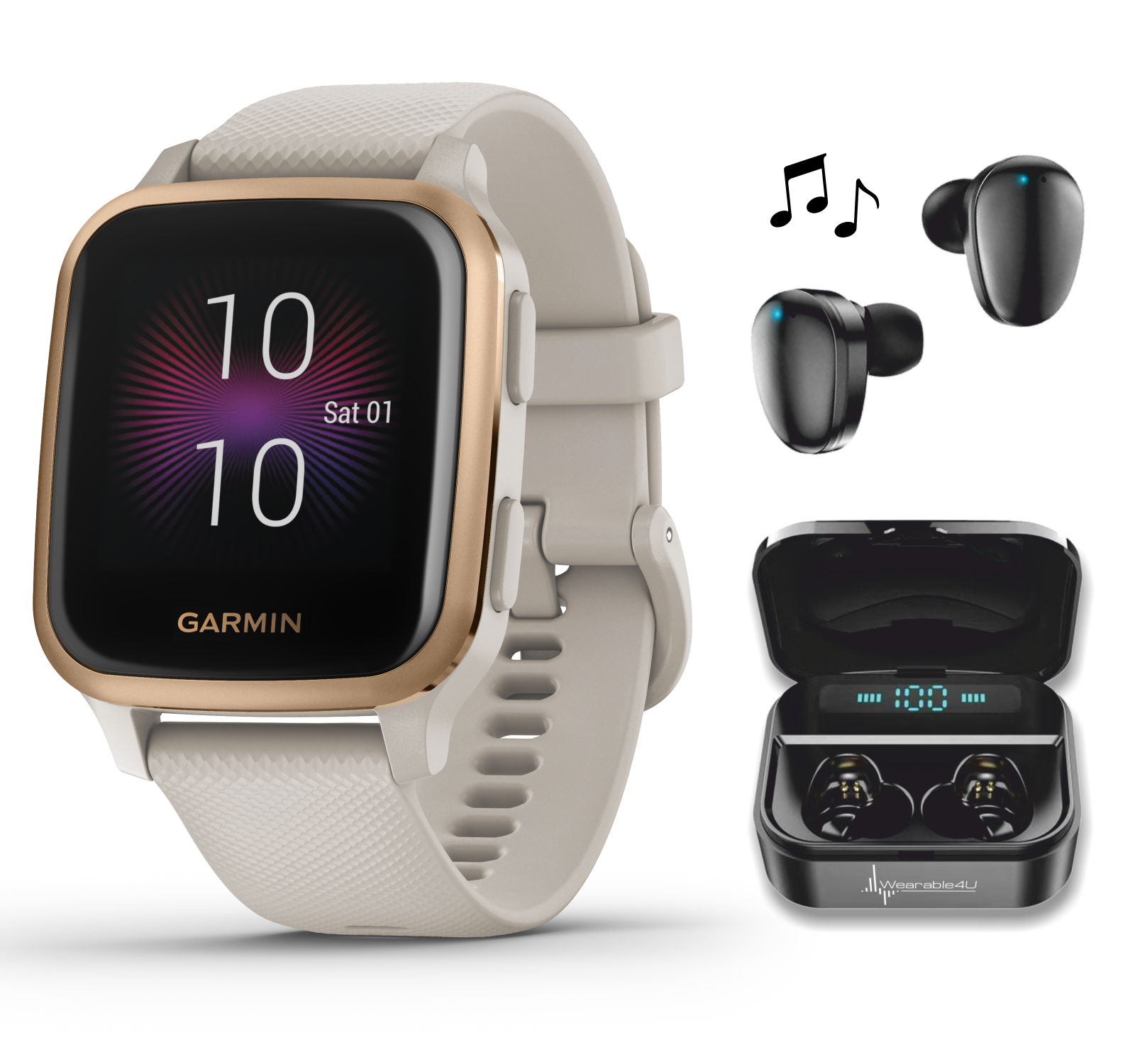 Rose Gold Garmin Venu Sq Music Moss Slate Garmin Venu Sq Music