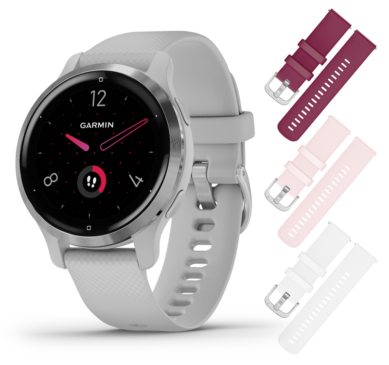 Garmin Venu 2/2S GPS Smartwatch with Advanced Health Monitoring and Fitness Features with Wearable4U 3x Wristband Strap Bundle
