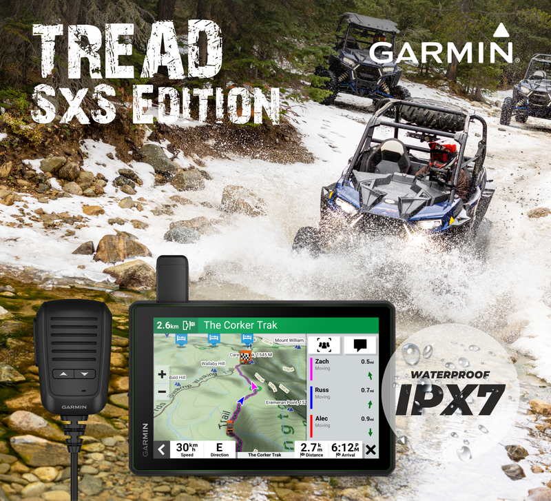 Garmin Tread SxS, GPS Navigator, Ulltrabright Display, Preloaded Topography,Group Ride Radio, inReach Technology with Wearable4U Power Pack Bundle
