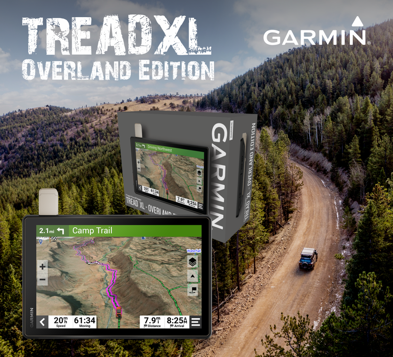 Garmin Tread XL Overland, All-Terrain Navigator, Rugged, Built in Mapping, iOverlander, Ultrabright Display, Large with Wearable4U Power Pack Bundle