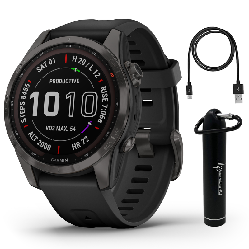 Garmin Fenix 7 Series Multisport GPS Touchscreen Smartwatch with Wearable4U Bundle