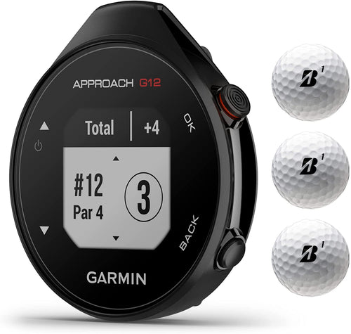 Garmin Approach G12 Premium GPS Golf Range Finder with 3 Golf Balls Bundle