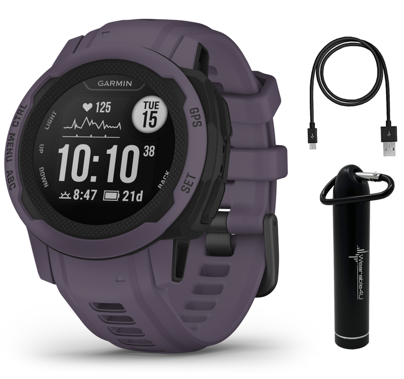 Garmin Instinct 2 GPS Rugged Outdoor Smartwatch with Wearable4U Power Bundle