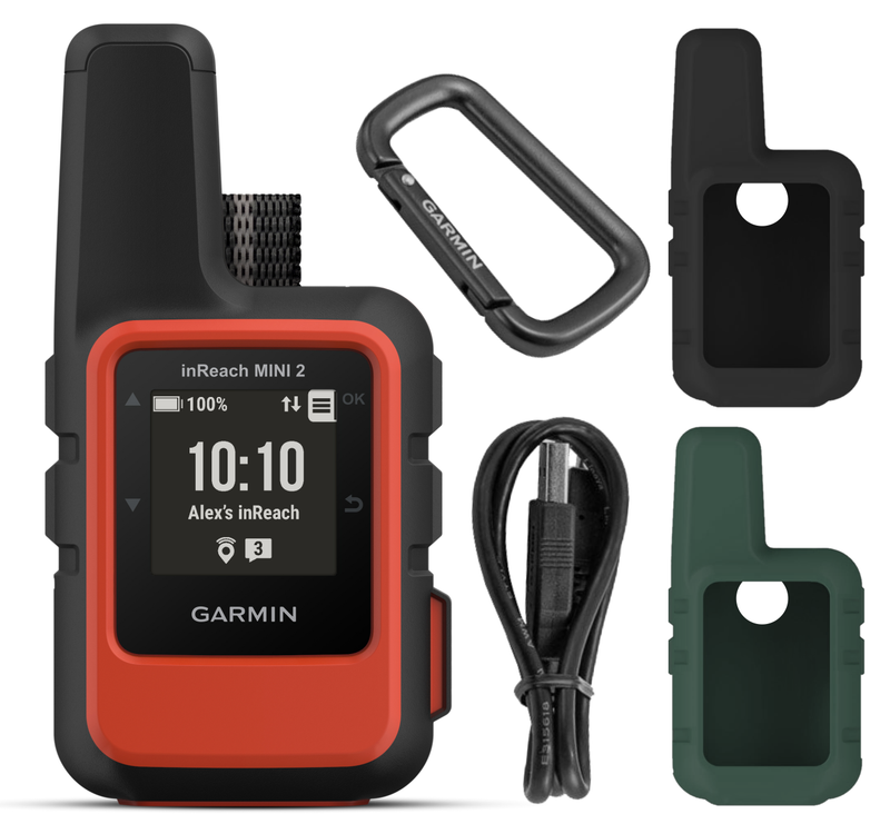 Garmin inReach Mini 2 Satellite Communicator with Wearable4U 2 Pack Cases Bundle