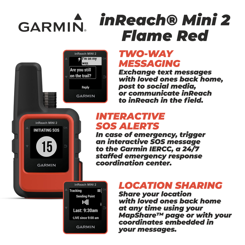 Garmin inReach Mini 2 Satellite Communicator with Wearable4U 2 Pack Cases Bundle
