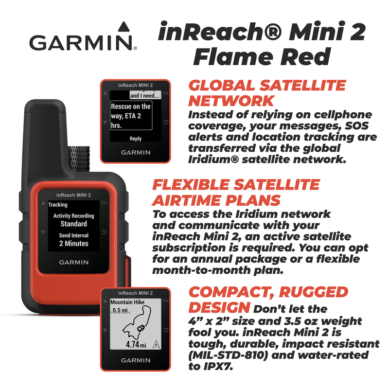 Garmin inReach Mini 2 Satellite Communicator with Wearable4U 2 Pack Cases Bundle