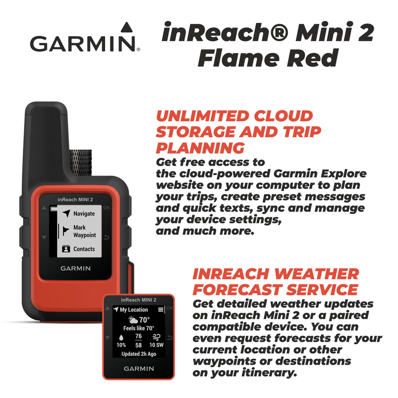 Garmin inReach Mini 2 Satellite Communicator with Wearable4U 2 Pack Cases Bundle