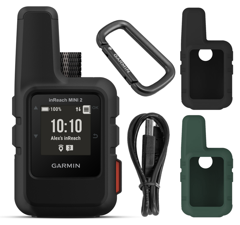Garmin inReach Mini 2 Satellite Communicator with Wearable4U 2 Pack Cases Bundle
