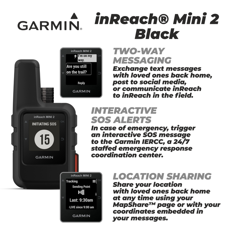 Garmin inReach Mini 2 Satellite Communicator with Wearable4U 2 Pack Cases Bundle