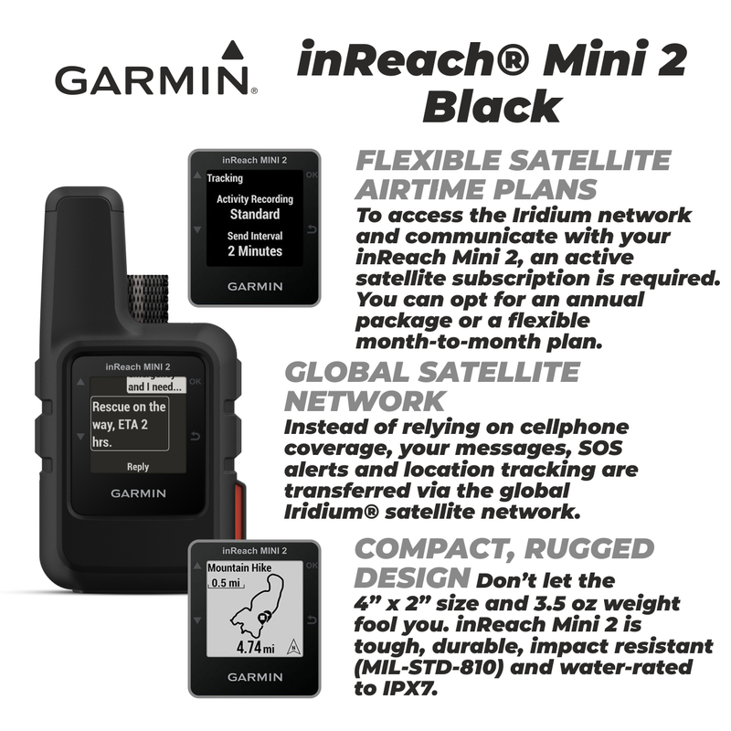Garmin inReach Mini 2 Satellite Communicator with Wearable4U 2 Pack Cases Bundle