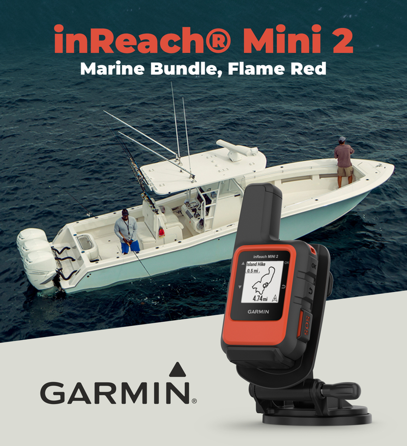 Garmin inReach Mini 2 Marine Bundle, Compact Satellite Communicator, Portable Boating Handheld with Wearable4U Power Bundle