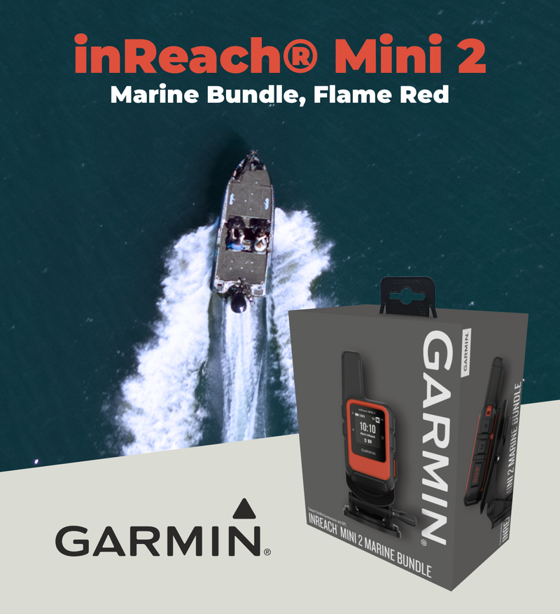 Garmin inReach Mini 2 Marine Bundle, Compact Satellite Communicator, Portable Boating Handheld with Wearable4U Power Bundle