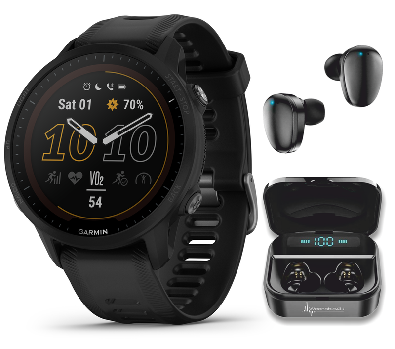 Garmin Forerunner 955 Series GPS Running and Triathlon Smartwatch with Wearable4U EarBuds Bundle