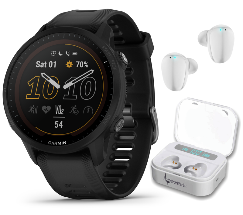 Garmin Forerunner 955 Series GPS Running and Triathlon Smartwatch with Wearable4U EarBuds Bundle