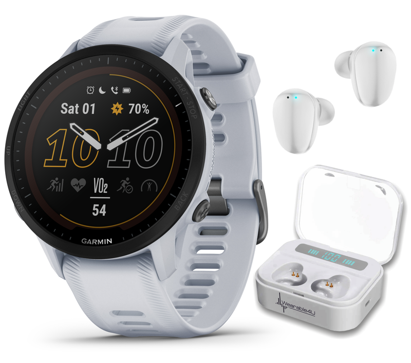 Garmin Forerunner 955 Series GPS Running and Triathlon Smartwatch with Wearable4U EarBuds Bundle
