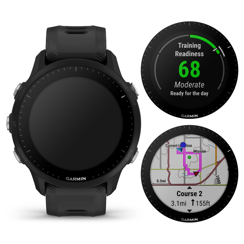 Garmin Forerunner 955 Series GPS Running and Triathlon Smartwatch with Wearable4U EarBuds Bundle