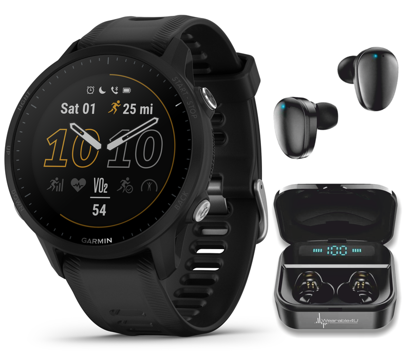 Garmin Forerunner 955 Series GPS Running and Triathlon Smartwatch with Wearable4U EarBuds Bundle
