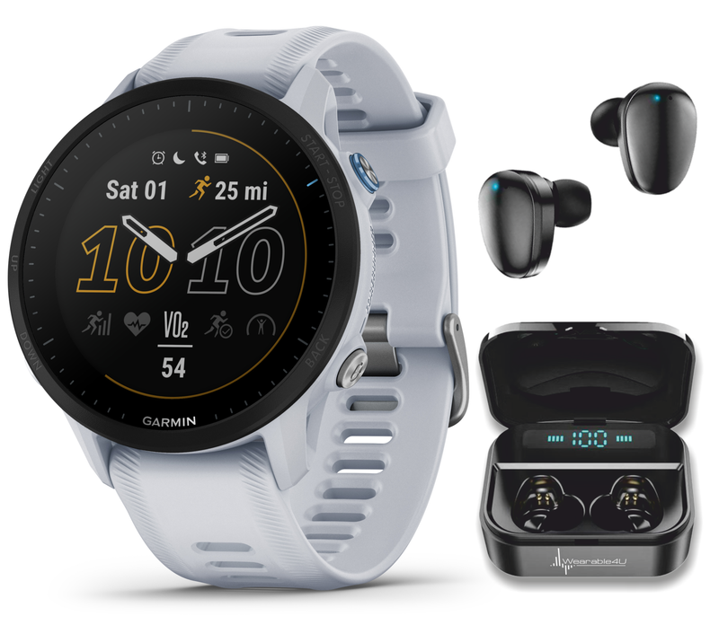Garmin Forerunner 955 Series GPS Running and Triathlon Smartwatch with Wearable4U EarBuds Bundle