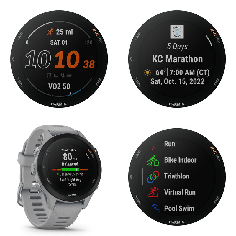 Garmin Forerunner 255 Series GPS Smartwatch, 46 mm or 41 mm with Wearable4U Bundle