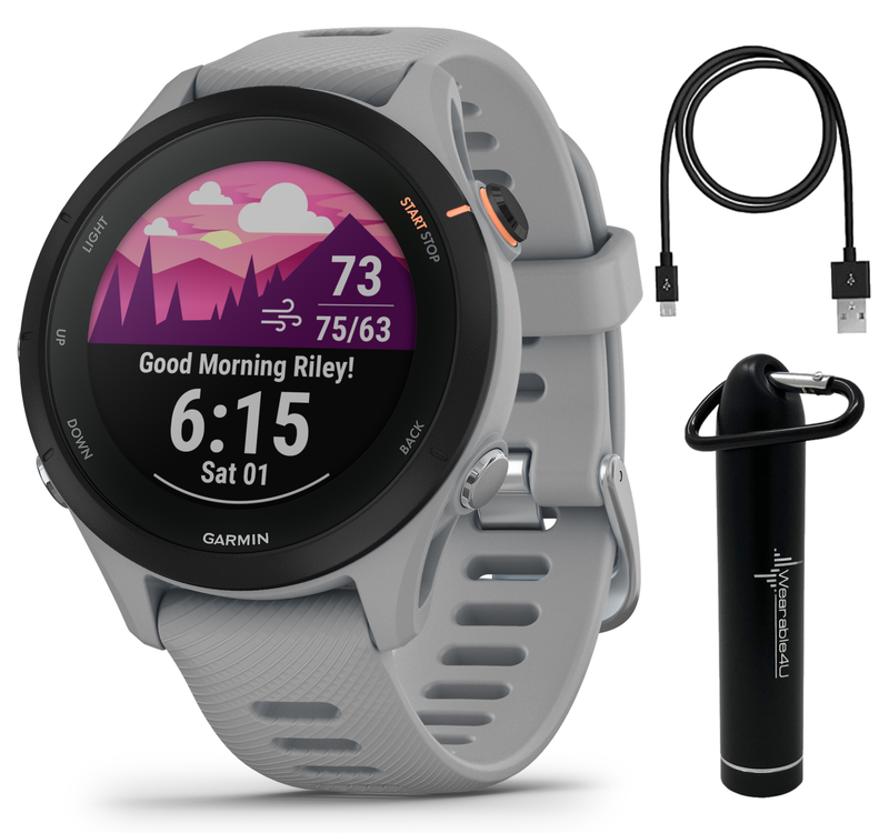 Garmin Forerunner 255 Series GPS Smartwatch, 46 mm or 41 mm with Wearable4U Bundle
