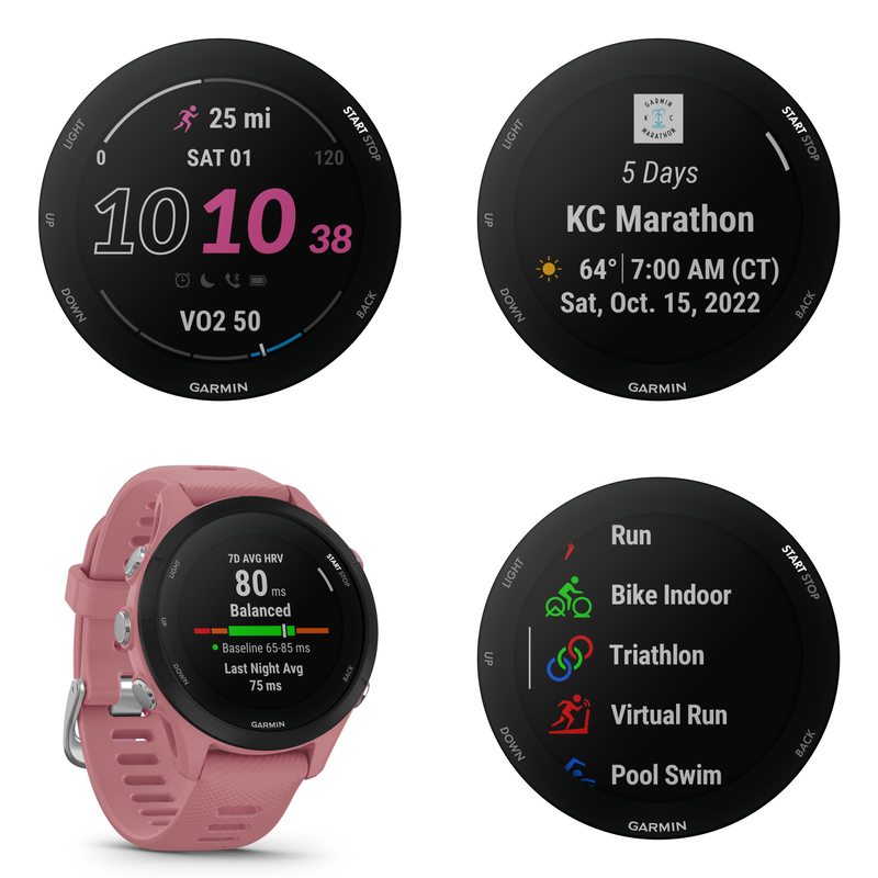 Garmin Forerunner 255 Series GPS Smartwatch, 46 mm or 41 mm with Wearable4U Bundle