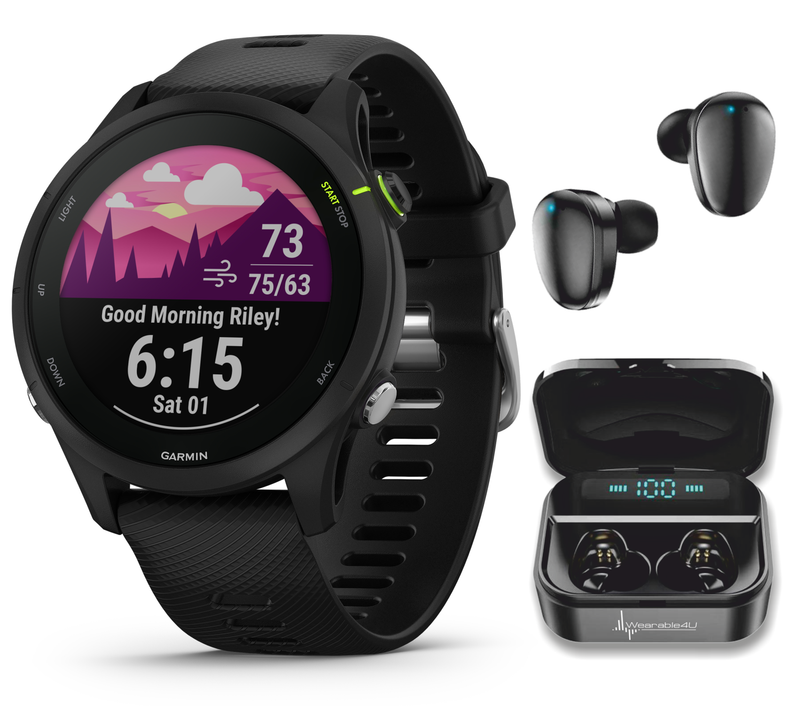 Garmin Forerunner 255 Series GPS Smartwatch, 46 mm or 41 mm with Wearable4U Bundle