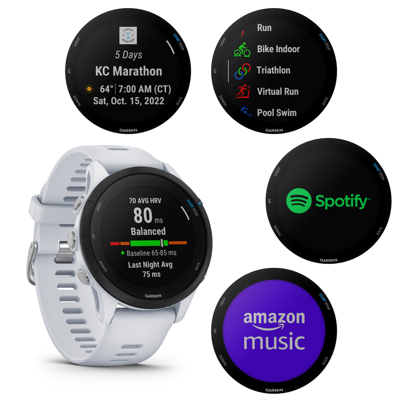 Garmin Forerunner 255 Series GPS Smartwatch, 46 mm or 41 mm with Wearable4U Bundle