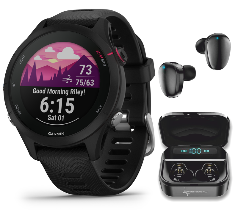 Garmin Forerunner 255 Series GPS Smartwatch, 46 mm or 41 mm with Wearable4U Bundle