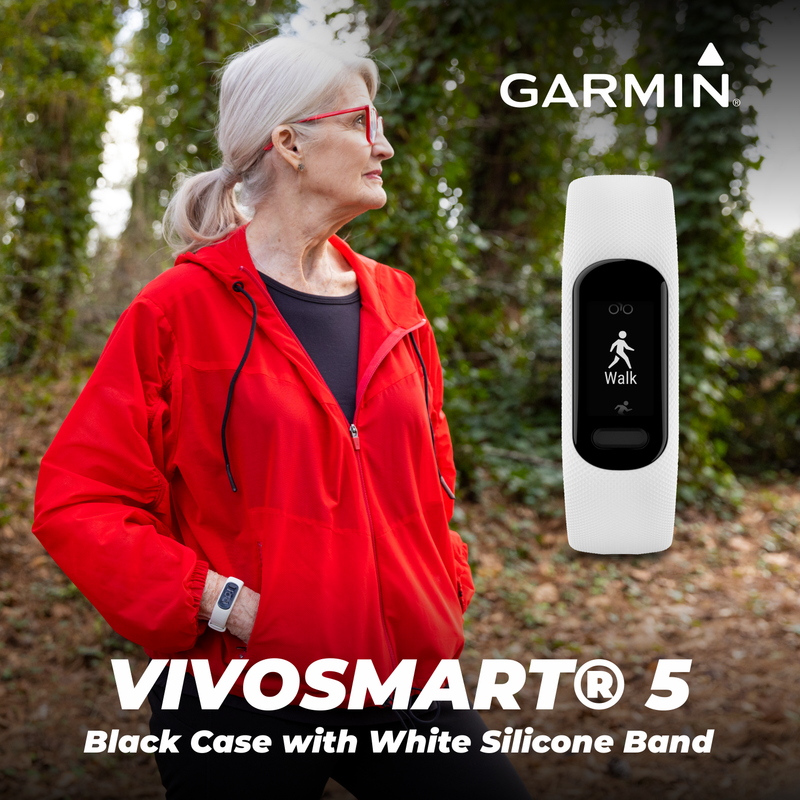 Garmin Vivosmart 5 Smart Fitness and Health Tracker, Black Case, Standard or Large Size