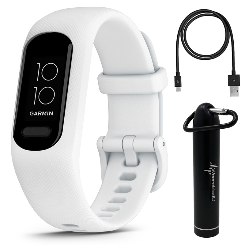 Garmin Vivosmart 5 Smart Fitness and Health Tracker, Black Case with Wearable4U Power Bank Bundle