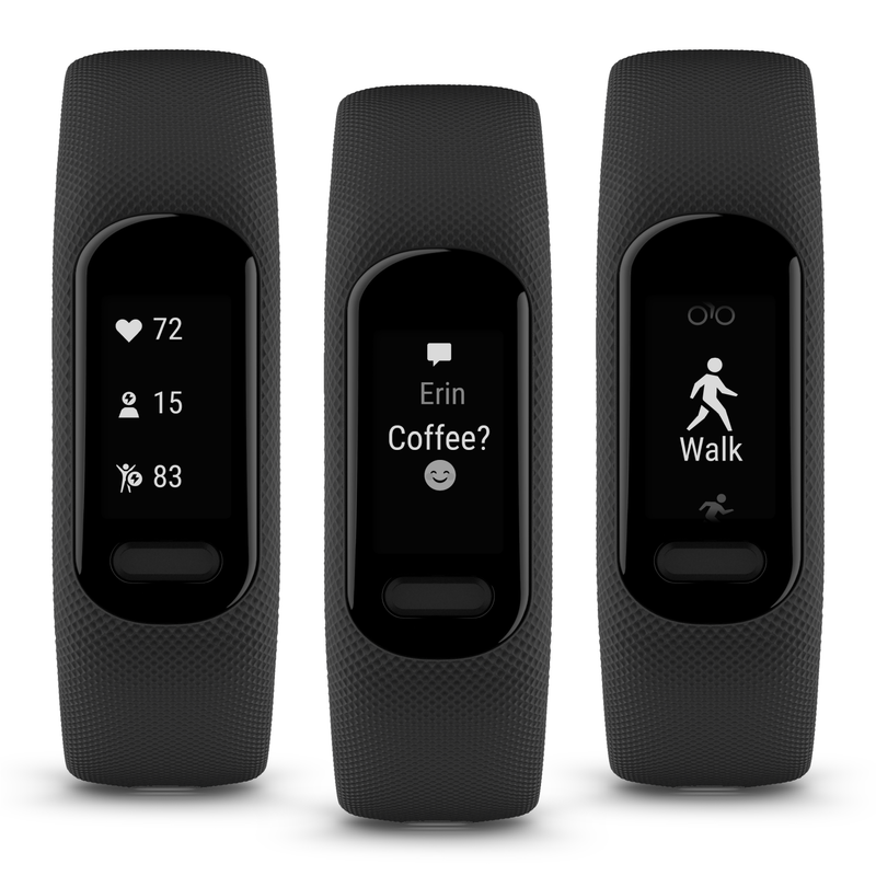 Garmin Vivosmart 5 Smart Fitness and Health Tracker, Black Case with Wearable4U Power Bank Bundle