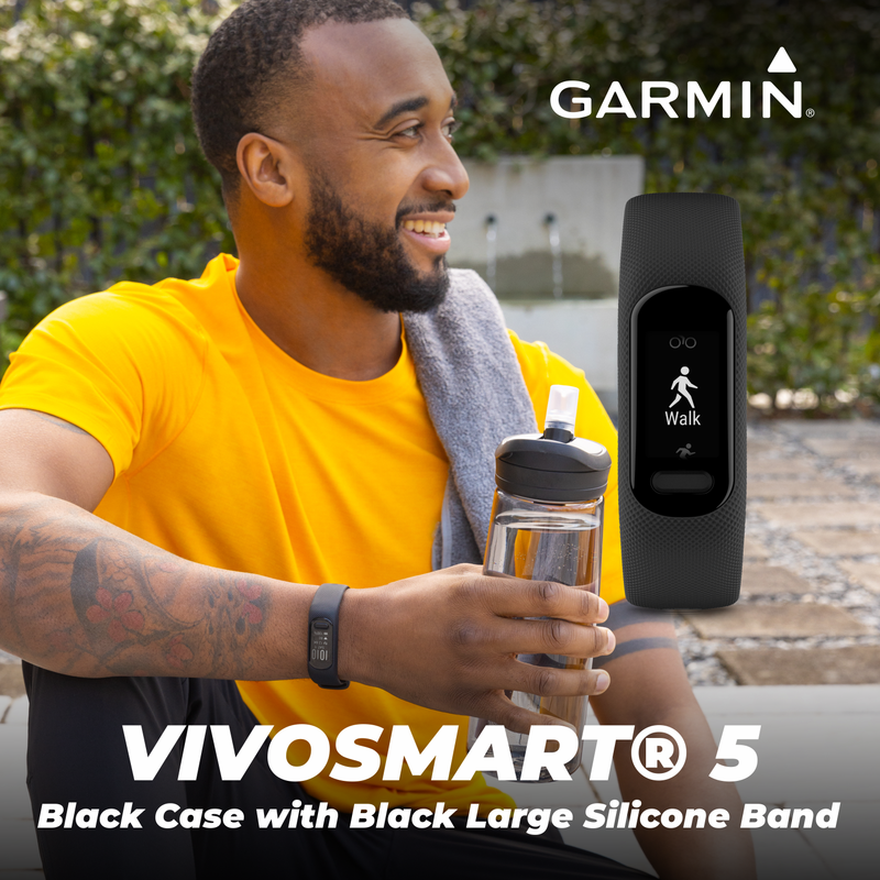 Garmin Vivosmart 5 Smart Fitness and Health Tracker, Black Case with Wearable4U Power Bank Bundle