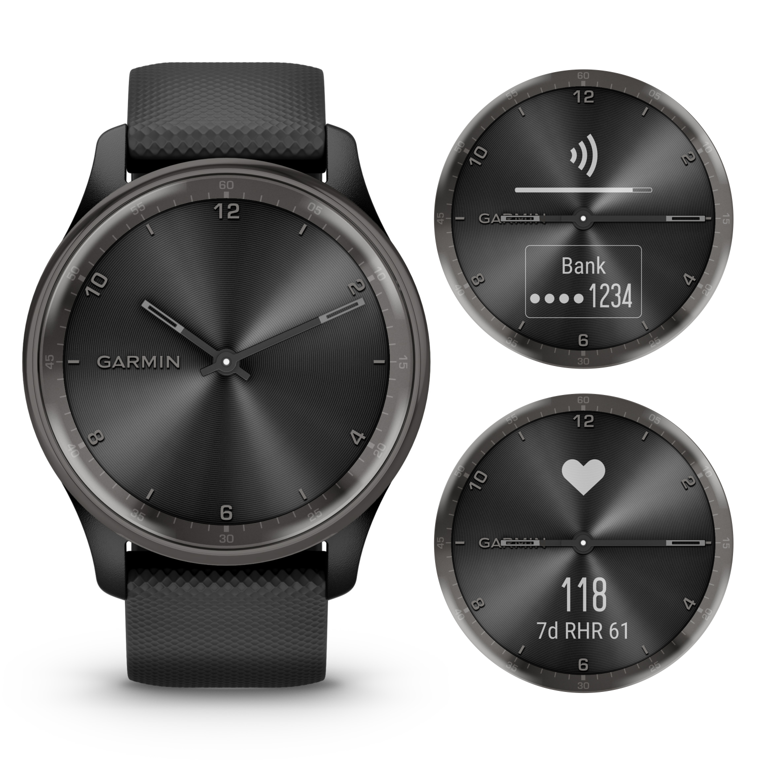 Garmin vivomove Trend Hybrid Smartwatch (Black)