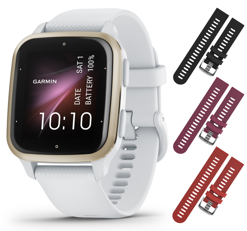 Garmin Venu Sq 2 GPS Smartwatch, All-Day Monitoring, Long-Lasting Battery Life, AMOLED Display, Black/Slate with Wearable4U Straps Bundle