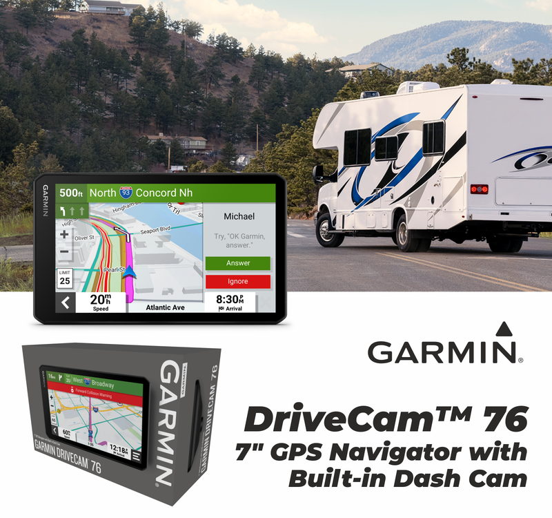 Garmin DriveCam 76, Large, Easy-to-Read 7” GPS car Navigator, Built-in Dash Cam, High-Resolution Birdseye Satellite Imagery