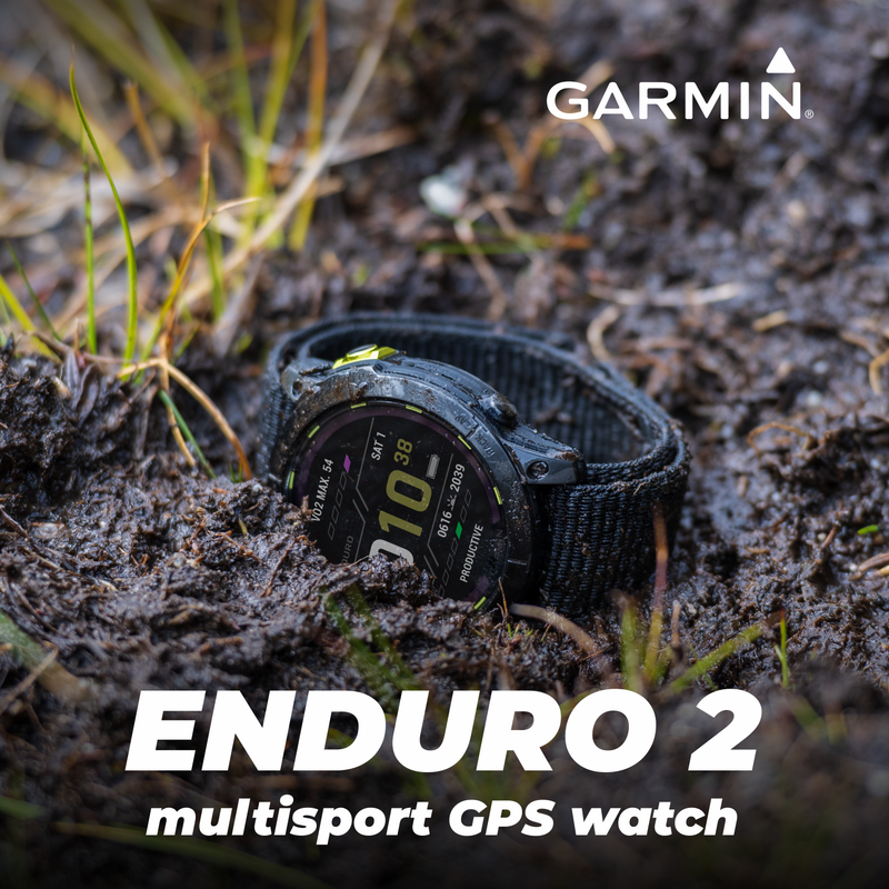 Garmin Enduro 2, Carbon Gray DLC Titanium with Black Nylon Band, Solar Charging, with Wearable4U EarBuds Bundle (Bundle Options Available)