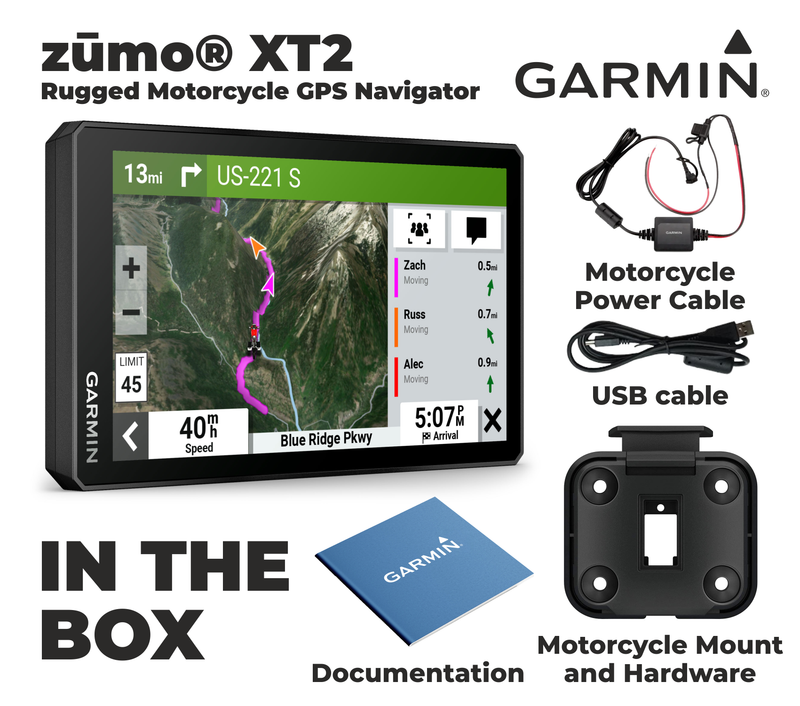 Garmin Zumo XT2 MT-S Rugged Motorcycle Bike Navigator 6 in Display with Wearable4U Power Pack