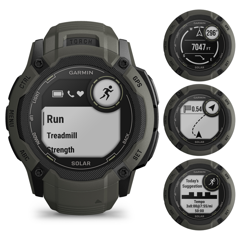 Garmin Instinct 2X Solar Series Rugged GPS Men Smartwatch with Power Glass Lens, LED Flashlight with Wearable4U EarBuds Bundle