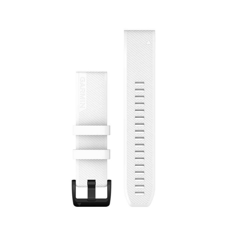 Garmin QuickFit 22 Watch Bands, White with Black Stainless Steel Hardware